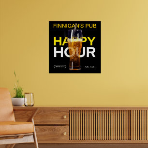 Affiche Personnaliser Bar Pub Public House Bière Happy Hou