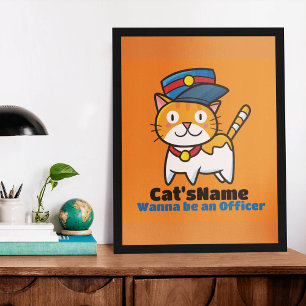 Affiche Personnaliser Cat veut être officier
