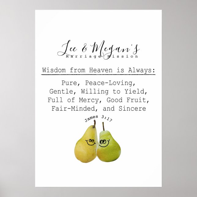 Affiche Personnaliser Cette Écriture Art Mariage Prière (Devant)