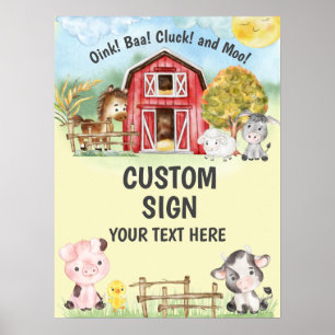 Affiche Personnaliser de votre propre thème de ferme Signé