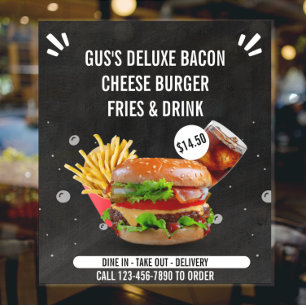 Affiche Personnaliser Deluxe Burger Frites Boisson Restaur