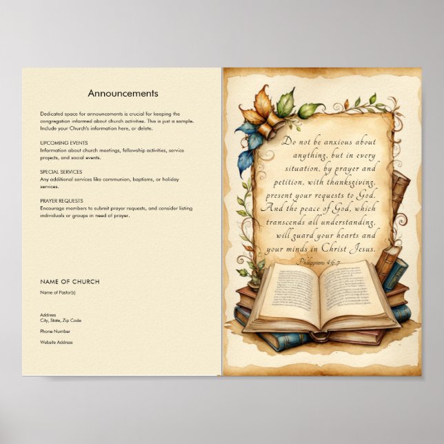 Affiche Personnaliser et téléchargement Church Bulletin (Devant)