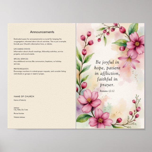 Affiche Personnaliser et téléchargement Church Bulletin (Devant)