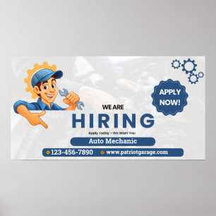 Affiche Personnaliser Générique Recherche Mécanicien Auto