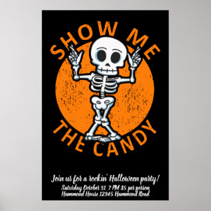 Affiche Personnaliser Halloween Me Montrer Candy Skeleton