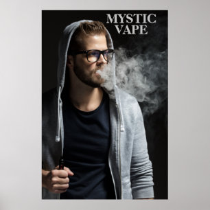 Affiche Personnaliser Hipster Man Vaping Vape Shop Busines