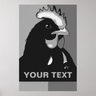 Affiche PERSONNALISER IT Black & White Pop Art ChickenPost
