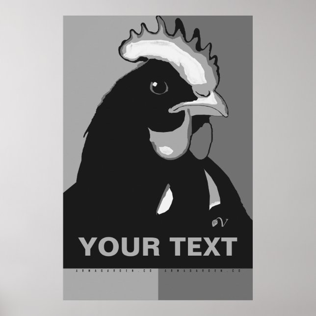 Affiche PERSONNALISER IT Black & White Pop Art ChickenPost (Devant)