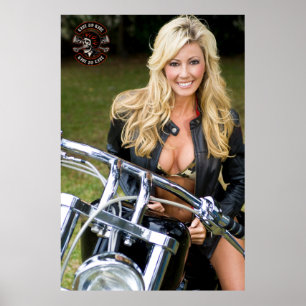 Affiche Personnaliser la boutique de moto Logo Bikini Babe