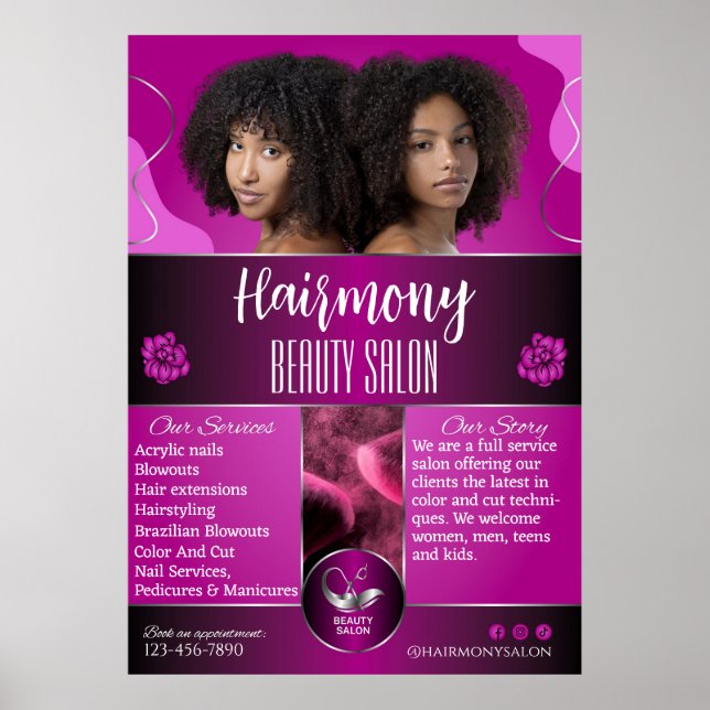 Affiche Personnaliser la devanture d'un salon de beauté af (Devant)