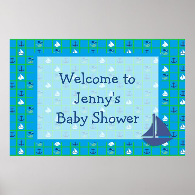 Affiche Personnaliser l'affiche Baby shower des voiliers n (Devant)