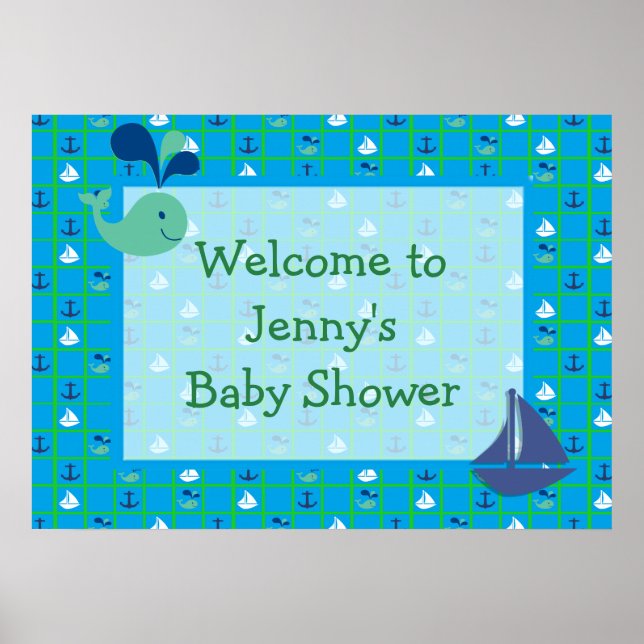 Affiche Personnaliser l'affiche Baby shower des voiliers n (Devant)