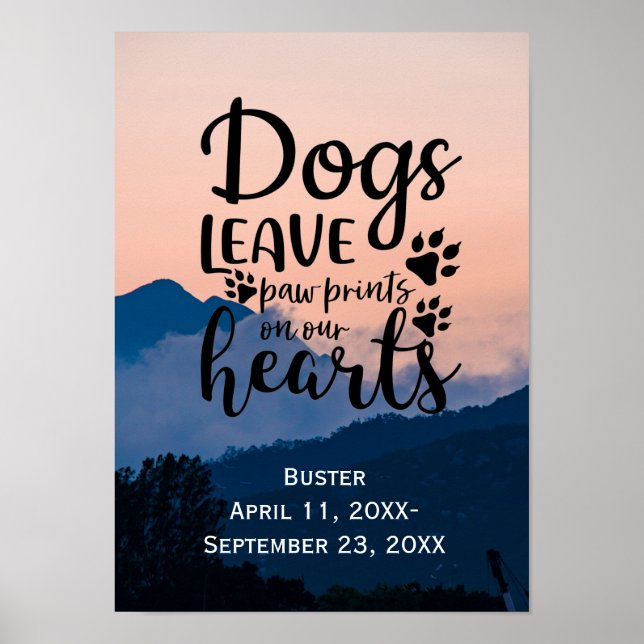 Affiche Personnaliser l'affiche de deuil de chien avec emp (Devant)