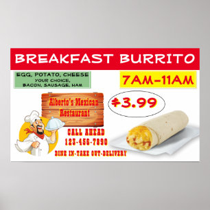 Affiche Personnaliser le burrito de petit-déjeuner du rest