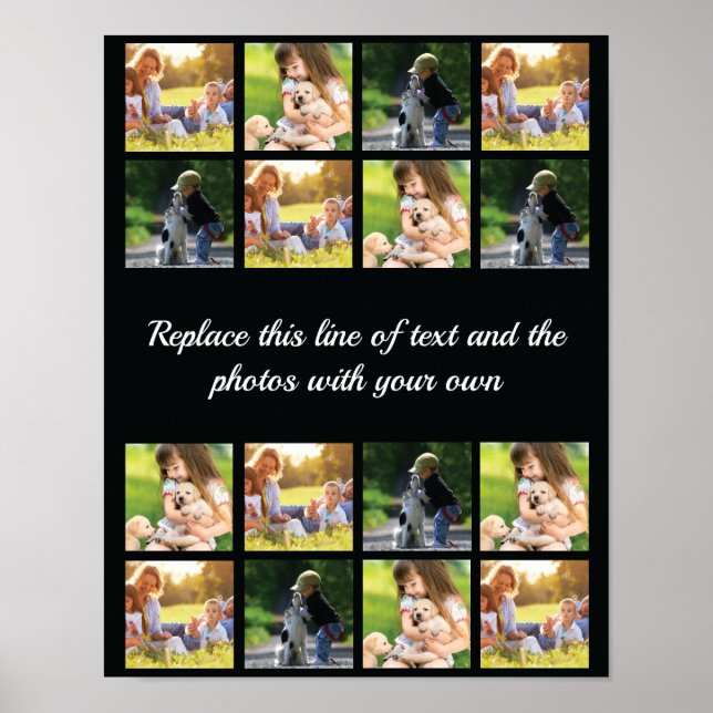 Affiche Personnaliser le collage photo et l'affiche texte (Devant)