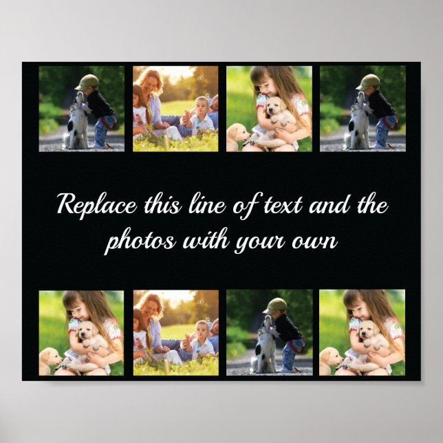 Affiche Personnaliser le collage photo et l'affiche texte (Devant)