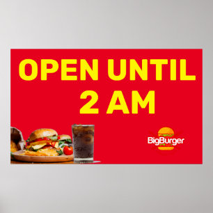 Affiche Personnaliser le logo du restaurant de burgers Ouv