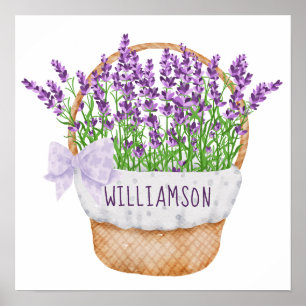 Affiche Personnaliser le panier floral lavande violet vert