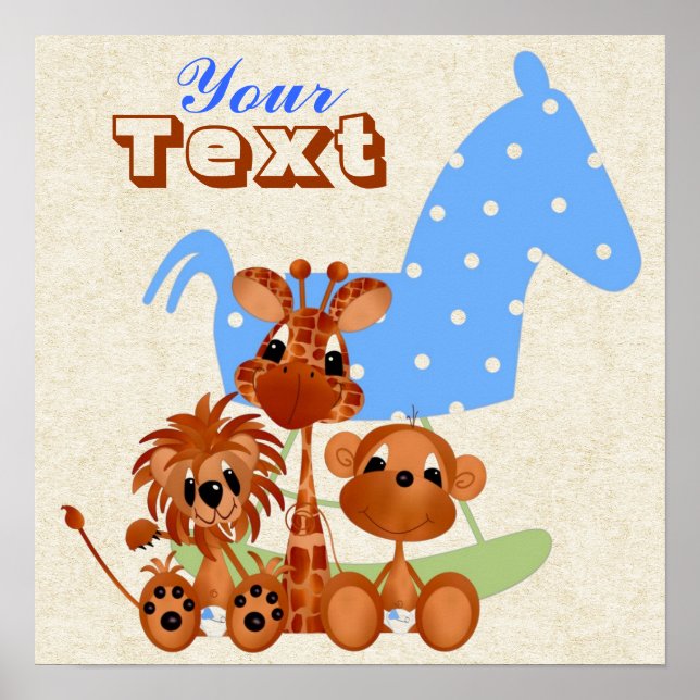 Affiche Personnaliser les gros bébés de la jungle en toile (Devant)