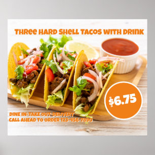 Affiche Personnaliser les tacos à coque dure de la nourrit