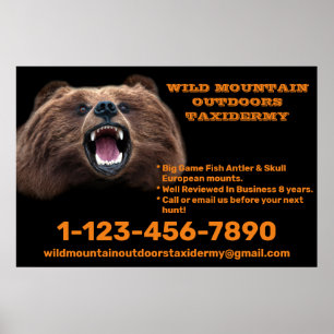 Affiche Personnaliser Ours Grande Boutique de Taxidermie d