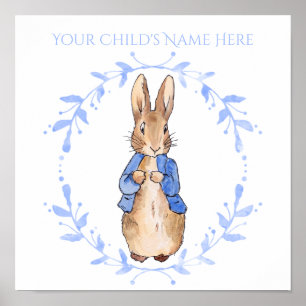Affiche Personnaliser Peter Rabbit avec le nom de l'enfant