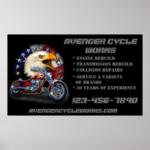 Affiche Personnaliser Réparation de motocyclettes Boutique