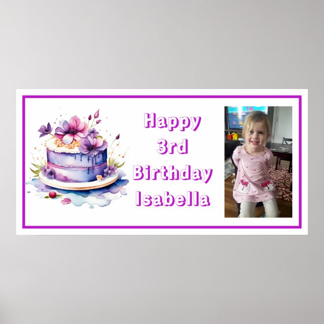 Affiche Personnalisez Happy Birthday Banner pour Little Gi (Devant)