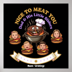 Affiche Personnalisez le cadeau du maître du grill BBQ Nic