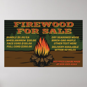 Affiche Personnalisez le paquet de bois de chauffage rusti
