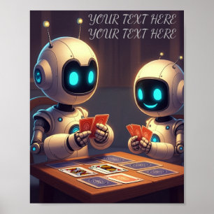 Affiche Personnalisez Votre Nom Jeu De Cartes Robot Amusan