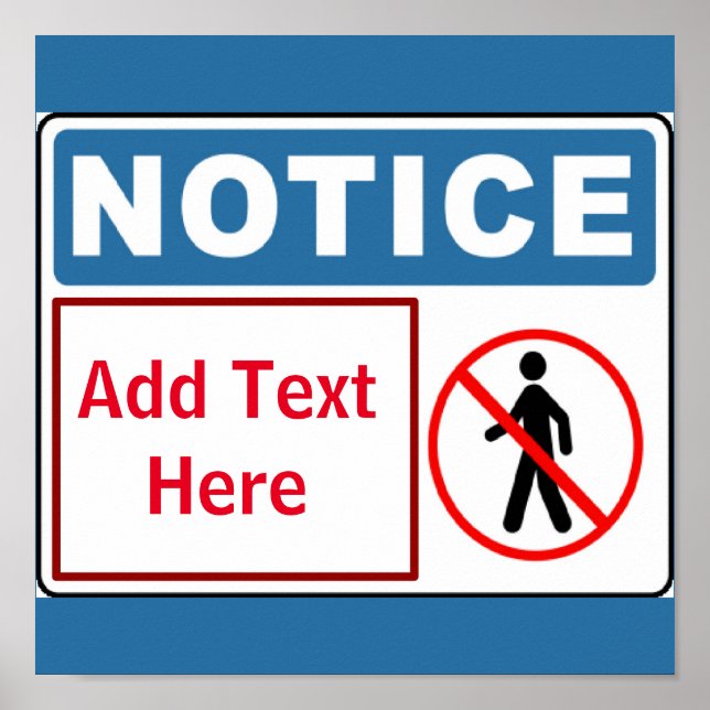 Affiche Personne autorisée, ajouter du texte, signer (Devant)