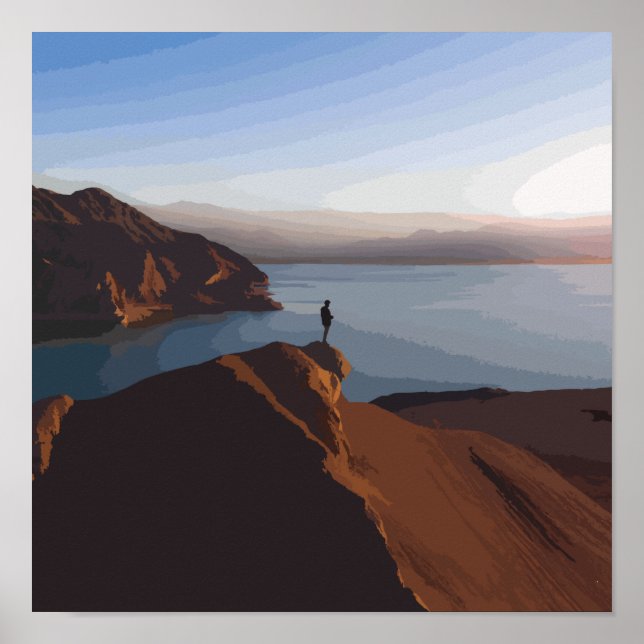 Affiche Personne debout sur la formation de rock Brown prè (Devant)