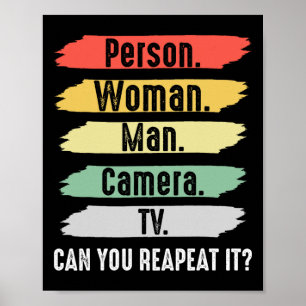 Affiche Personne. Femme. Homme. Appareil photo. Télévision