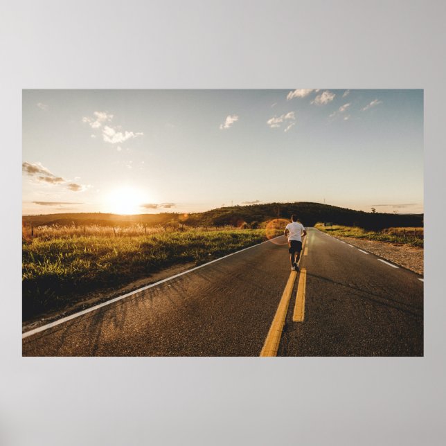 Affiche Personne qui court sur la route le matin (Devant)