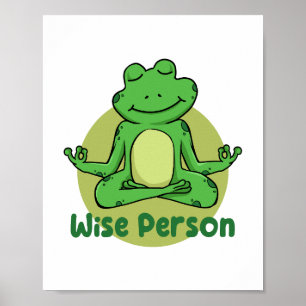 Affiche Personne sage Kawaii drôle grenouille faire du yog