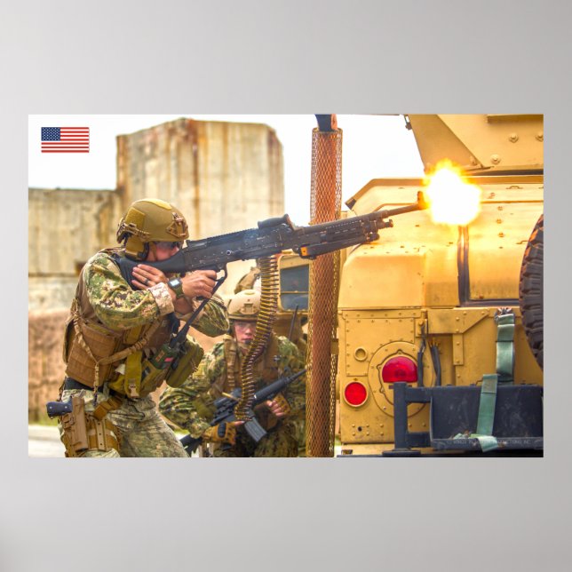 AFFICHE PERSONNEL AMÉRICAIN DE COMBAT (Devant)