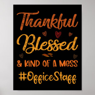 Affiche Personnel de bureau Merci béni Thanksgiving fall A