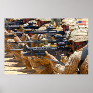 AFFICHE PERSONNEL DE COMBAT AMÉRICAIN