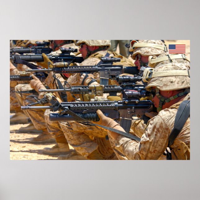 AFFICHE PERSONNEL DE COMBAT AMÉRICAIN (Devant)