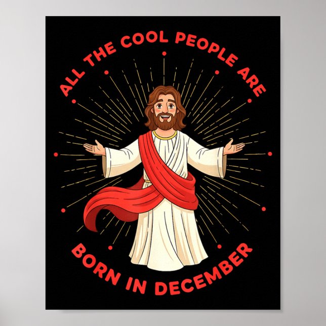 Affiche Personnes Cool Nées en Décembre Anniversaire Drôle (Devant)