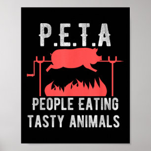 Affiche Personnes drôles de PETA mangeant des enfants d'an