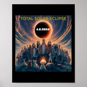 Affiche Personnes Eclipse Gles Total Solaire Eclipse 2024