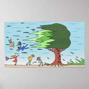 Affiche Personnes le jour où une tempête a frappé.