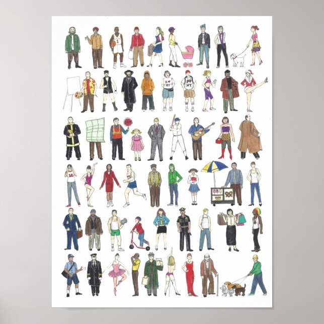 Affiche Personnes New Yorkais New Yorkais Citizens City Po (Devant)