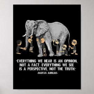 Affiche Perspective Citation Marcus Aurelius Elephant Illu