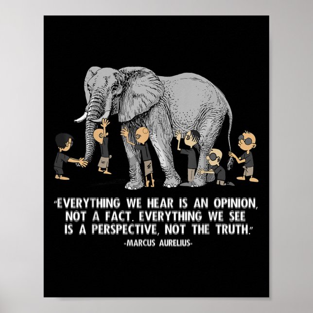 Affiche Perspective Citation Marcus Aurelius Elephant Illu (Devant)