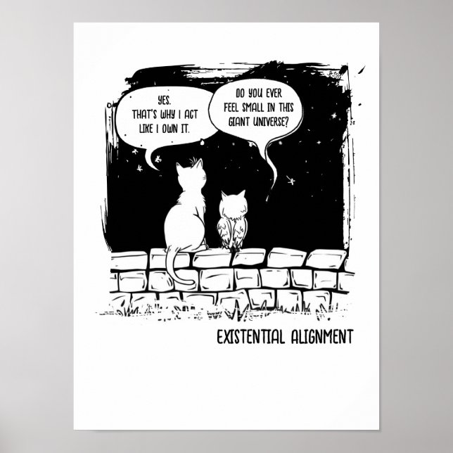 Affiche Perspective de chat cosmique Art de chat drôle (Devant)