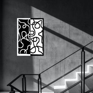 Affiche Persuasion linéaire I : Abstrait noir et blanc