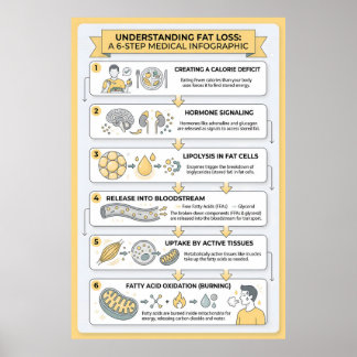Affiche Perte de graisse : une infographie médicale en 6 é